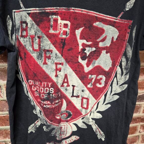 Buffalo David Bitton Black V-Neck T-Shirt – Men’s Small Rugged Cotton Tee - Picture 4 of 5